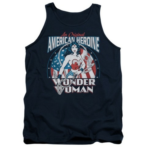 Trevco Dc-American Heroine - Adult Tank Top - Navy- Extra Large