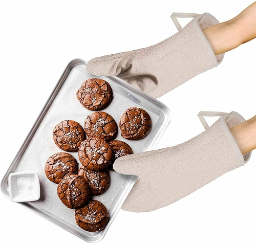 Pack of 12 Terry Cloth Mitts 13". Industrial Oven Mitts for Heat Care.