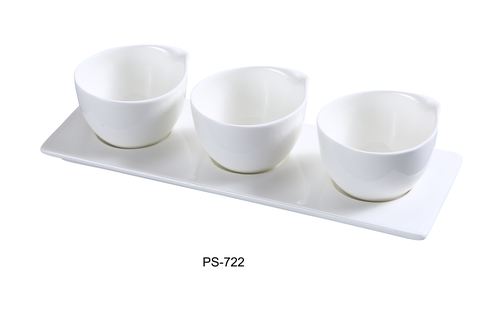 Yanco PS-722  Three 3" Cup with 10-1/2" X 3-1/2" Tray Set