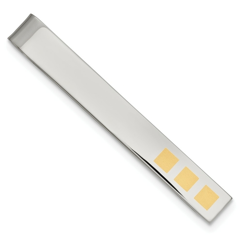 Chisel SRT109 Stainless Steel Yellow IP-Plated Tie Bar