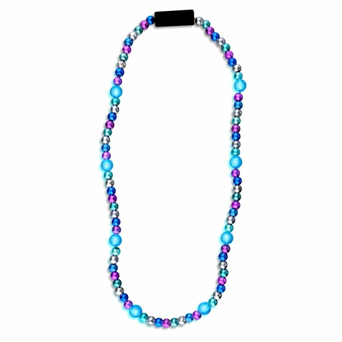Blinkee 596070 LED Bead Necklace, Blue & Silver