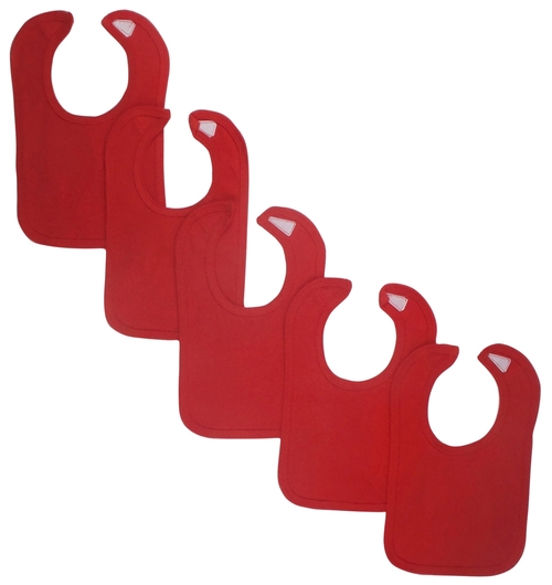 Bambini LS-0157 12.75 x 7.5 in. Baby Bibs, Red