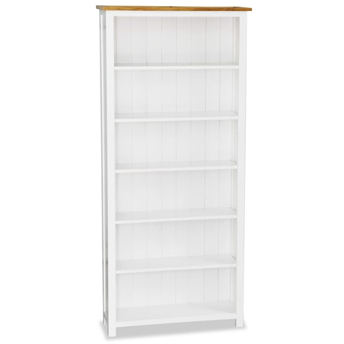 6-Tier Bookcase 31.5"x9"x70.9" Solid Oak Wood
