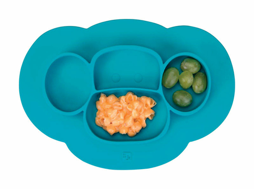 Interdesign 6769624 Blue Silicone Kids Divided Plate