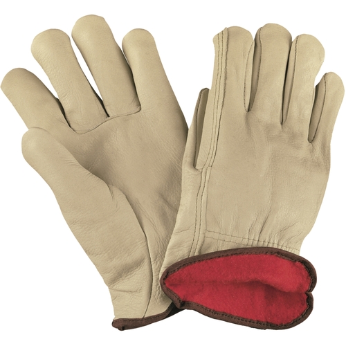 Box Partners GLV1063M Cowhide Leather Drivers Gloves Lined, Natura