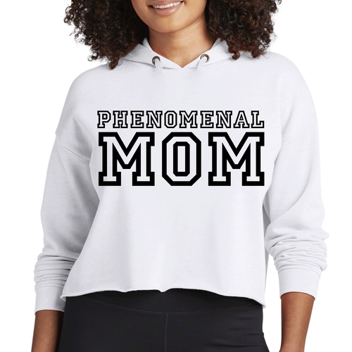 Womens Cropped Hoodie Phenomenal Mom Print