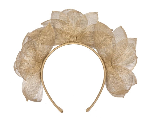 Gold crinoline crown fascinator