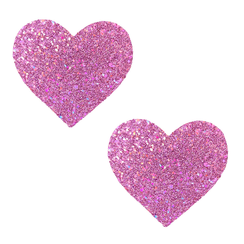 Pegasus Kisses Iridescent Pink Glitter I Heart U  Nipztix Pasties