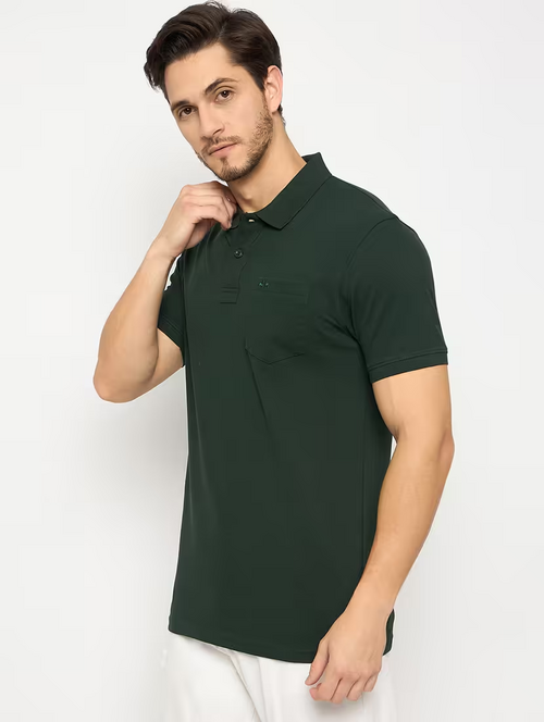 Men's Polyster Solid Half Sleeve Sport Tshirt  (Size-S)