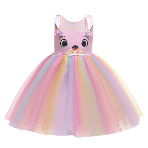 Kids Girls Splice Princess Bridesmaid Pageant Gown