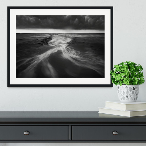 Coastline In Greyscale Framed Print