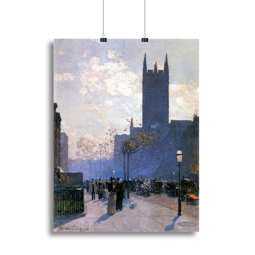 Lower Fifth Avenue by Hassam Canvas Print or Poster