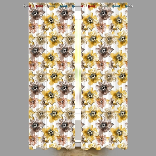 Flower Digital Printed Polyester Fabric Curtains for Living Room,Bed