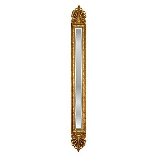 Hickory Manor 3660VG Double Finial Beveled Strip Mirror - Antique Gold