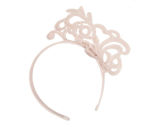 Blush lace fascinator