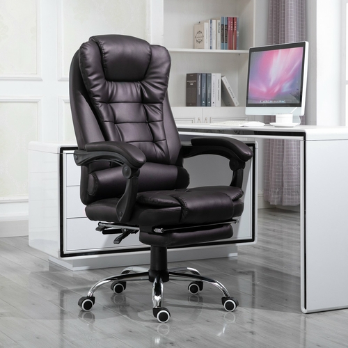 HOMCOM Ergonomic Executive Office Chair High Back PU Leather Reclining