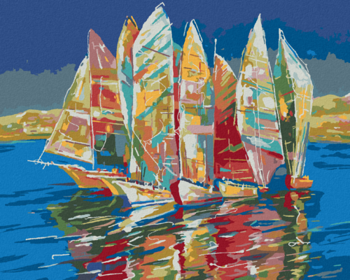 Paint by Numbers - COLOURFUL SAILING BOATS