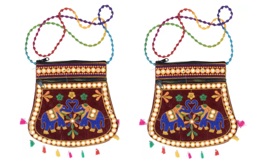 Maroon 2 Elephant Sling Bag For Women Pack of 2