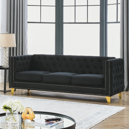 {Contact us for 3D modeling} Velvet Sofa for Living Room,Buttons