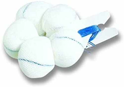 Dukal Case of 500 White Cross Tonsil Sponges 7/8". Cross Round Cotton