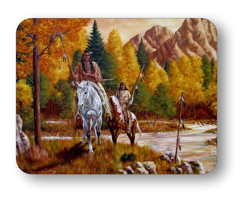 Tracking Native American Indian Mouse Pad