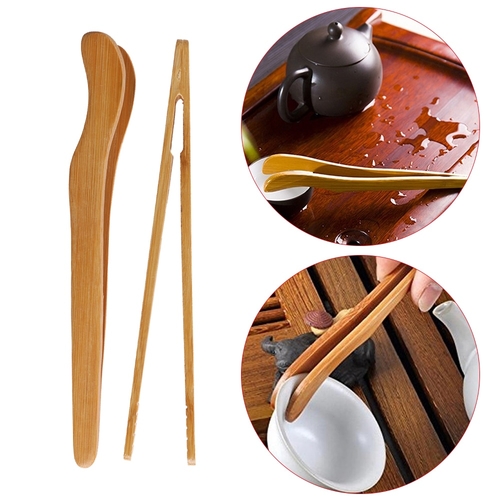 18x3cm Bamboo Wood Tea Tongs Food Toast Bacon