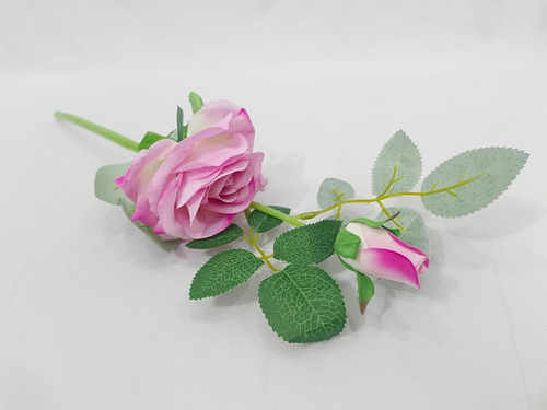 Artificial Pink Rose Flower Stick for Vase Pot Home Office Decor