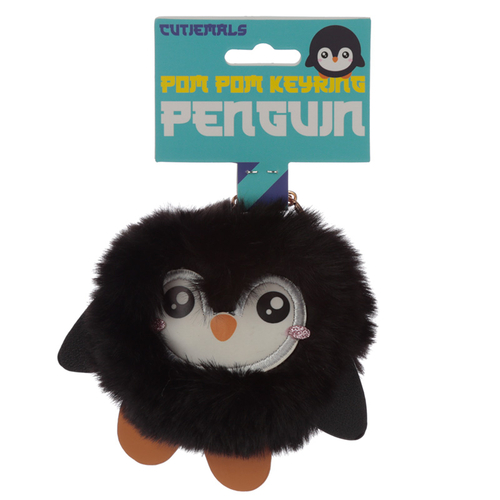 Fun Collectable Pom Pom Keyring - Cutiemals Penguin