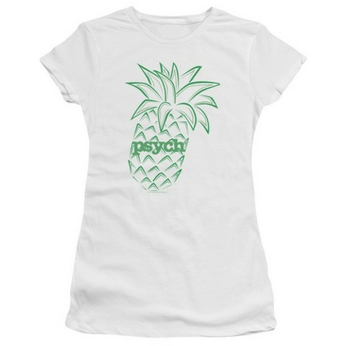 Trevco Psych-Pineapple Short Sleeve Junior Sheer Tee, White - Smal