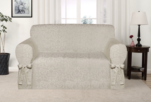 Madison Industries AMER-LS-NT Americana Loveseat Slipcover, Neutra