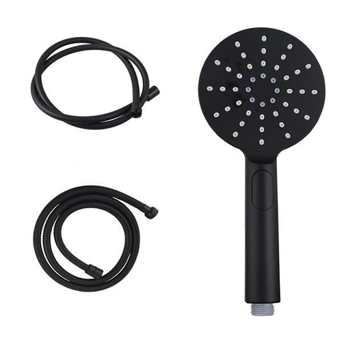 Round Black Abs 3 Function Handheld Shower With Hose