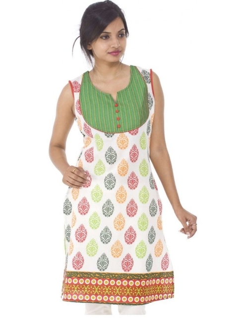 Cotton Straight Style Printed Medium Kurti