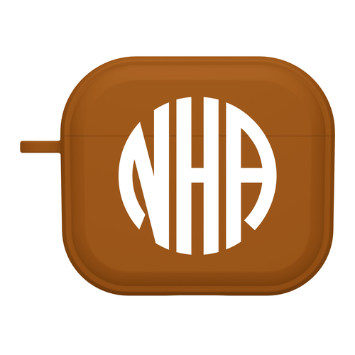 Custom Monogram Burnt Orange Case Cover AirPods Gen 1, 2, 3 & Pro