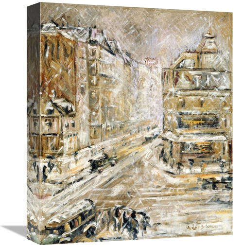 Global Gallery GCS-266786-16-142 16 in. Rue De Clignacourt in the Snow