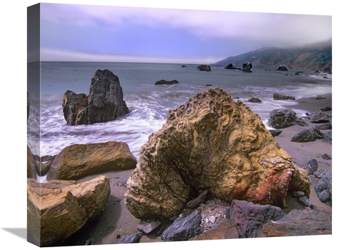 Global Gallery GCS-396227-1620-142 16 x 20 in. Rocks on Kirk Creek Bea