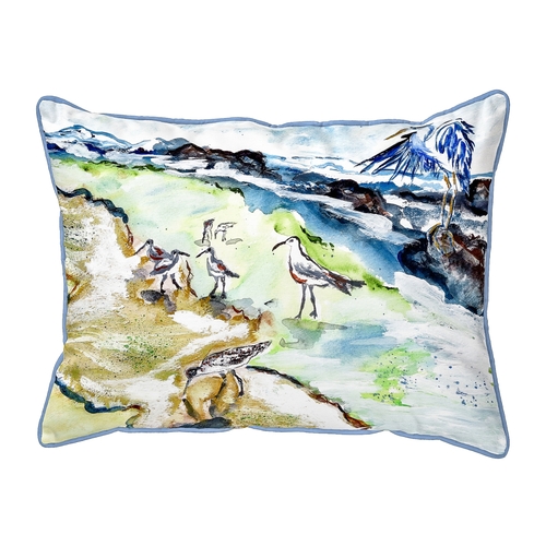 Betsy Drake SN822 11 x 14 in. Sandpipers & Heron Small Pillow