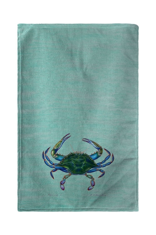 Betsy Drake BT005C Male Blue Crab on Teal Beach Towel - 30 x 50 in.