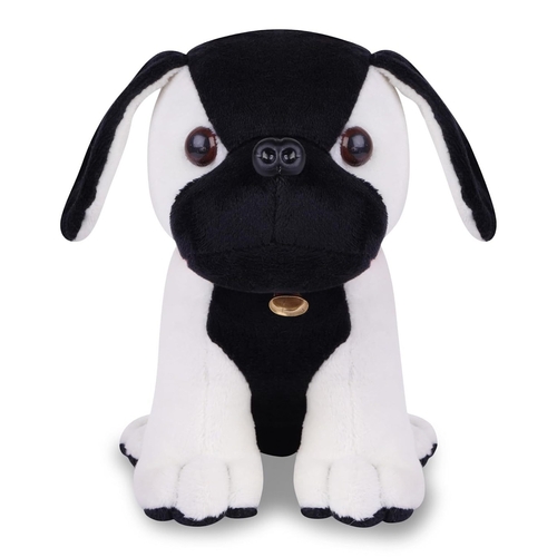 Black and White Cute Puppi Dog Soft Material (External Cloth Material