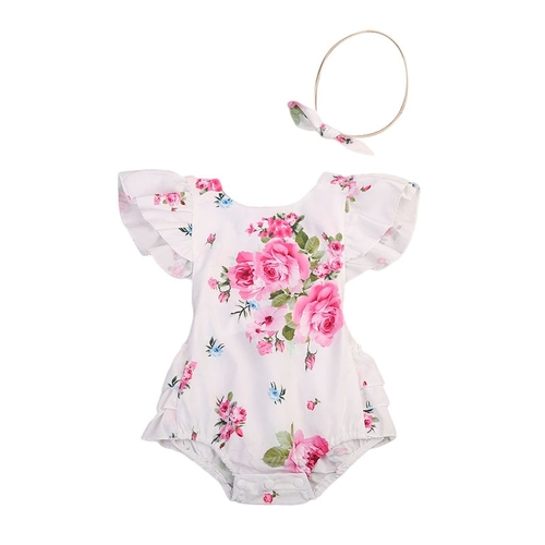 Floral Newborn Infant Baby Clothes Ruffles