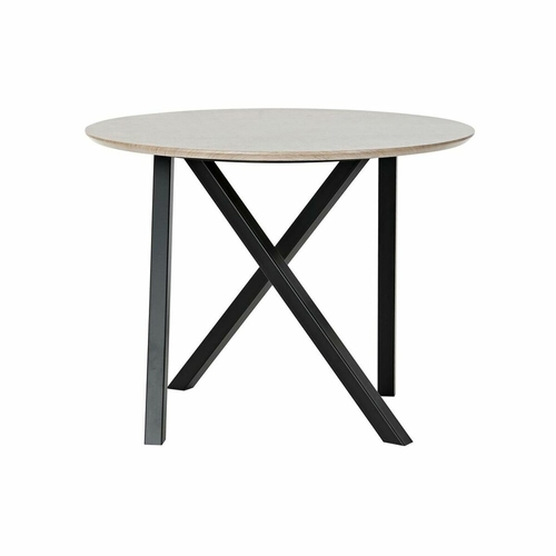 Side table DKD Home Decor 65 x 65 x 49,5 cm Black Metal Wood Light