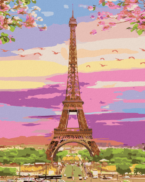 Paint by Numbers - EIFFEL TOWER IN SPRING COLOURS