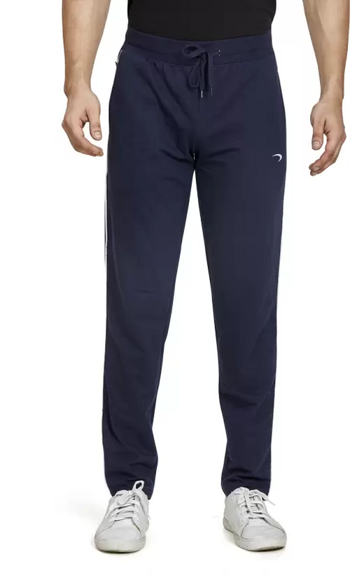 Main Men Solid Navy Blue Track Pants Size L image