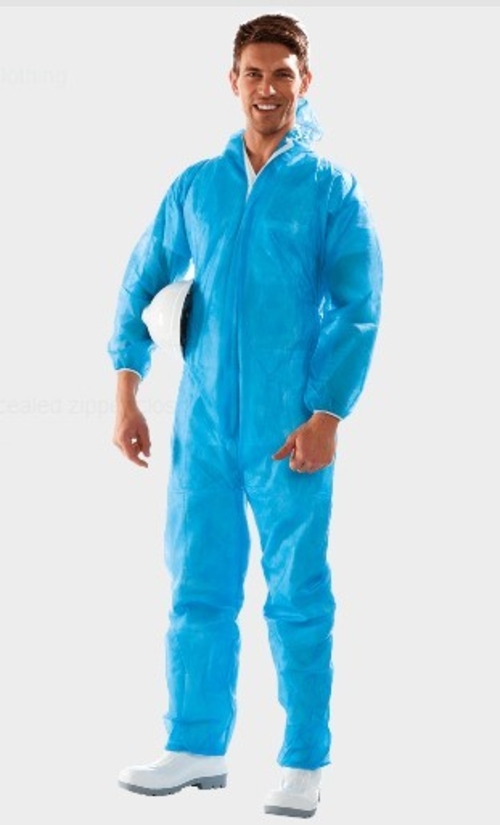 Non Woven Disposable Coverall PPE KIT (Size-FREE) (Color-BLUE)