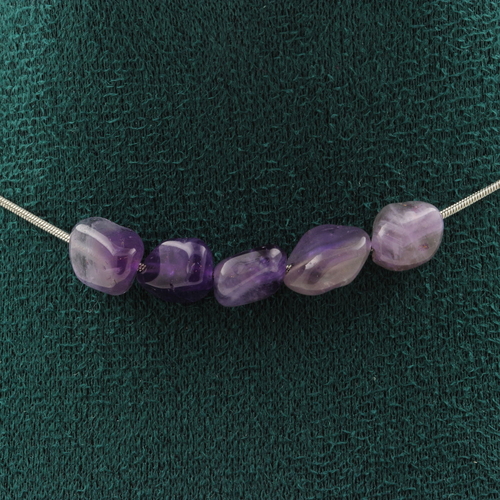 Amethyst from Brazil 5 beads necklace. 