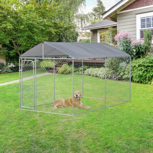 PawHut Dog Kennel Heavy Duty Playpen with Galvanized Steel Secure Lock