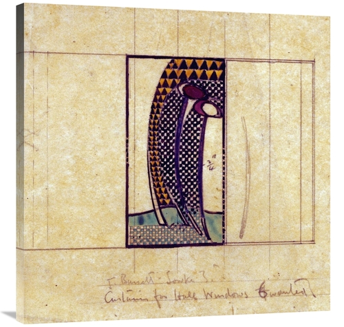 36 in. Design for Curtains for the Hall Windows Art Print - Charles Re