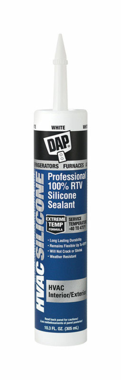 Dap 1696459 10.3 oz Hvac Silicone 100 Percent Rtv Silicone Sealant  Wh