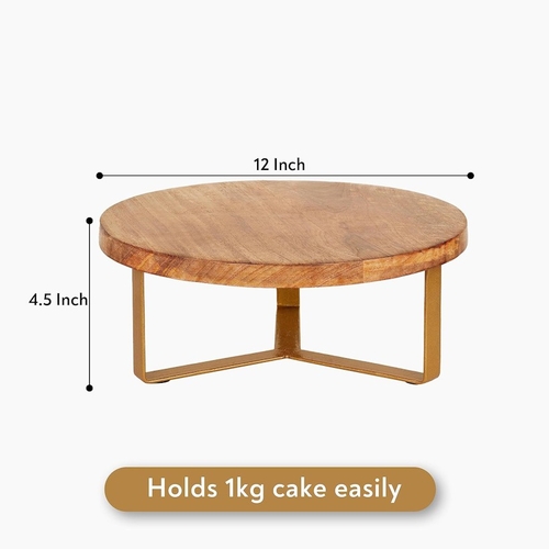Wooden Cake Stand for Cake Cutting and Serving Dessert- Cake Table,