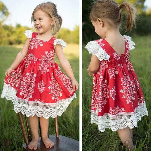 Newborn Infant Baby Girl Princess Sleeveless Lace