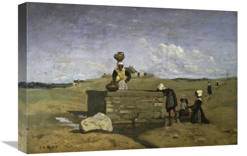 Global Gallery GCS-281911-22-142 22 in. Bretons at the Well Art Print 